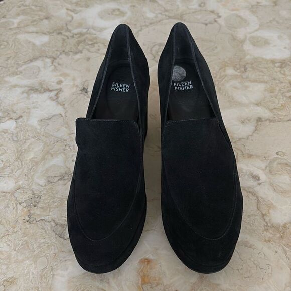 Eileen Fisher Becon Suede Platform Pumps - Picture 5 of 14